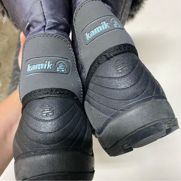 Kamik Momentum waterproof Snow Boots gray fur lined warm EUC woman’s 6 - Picture 4 of 11